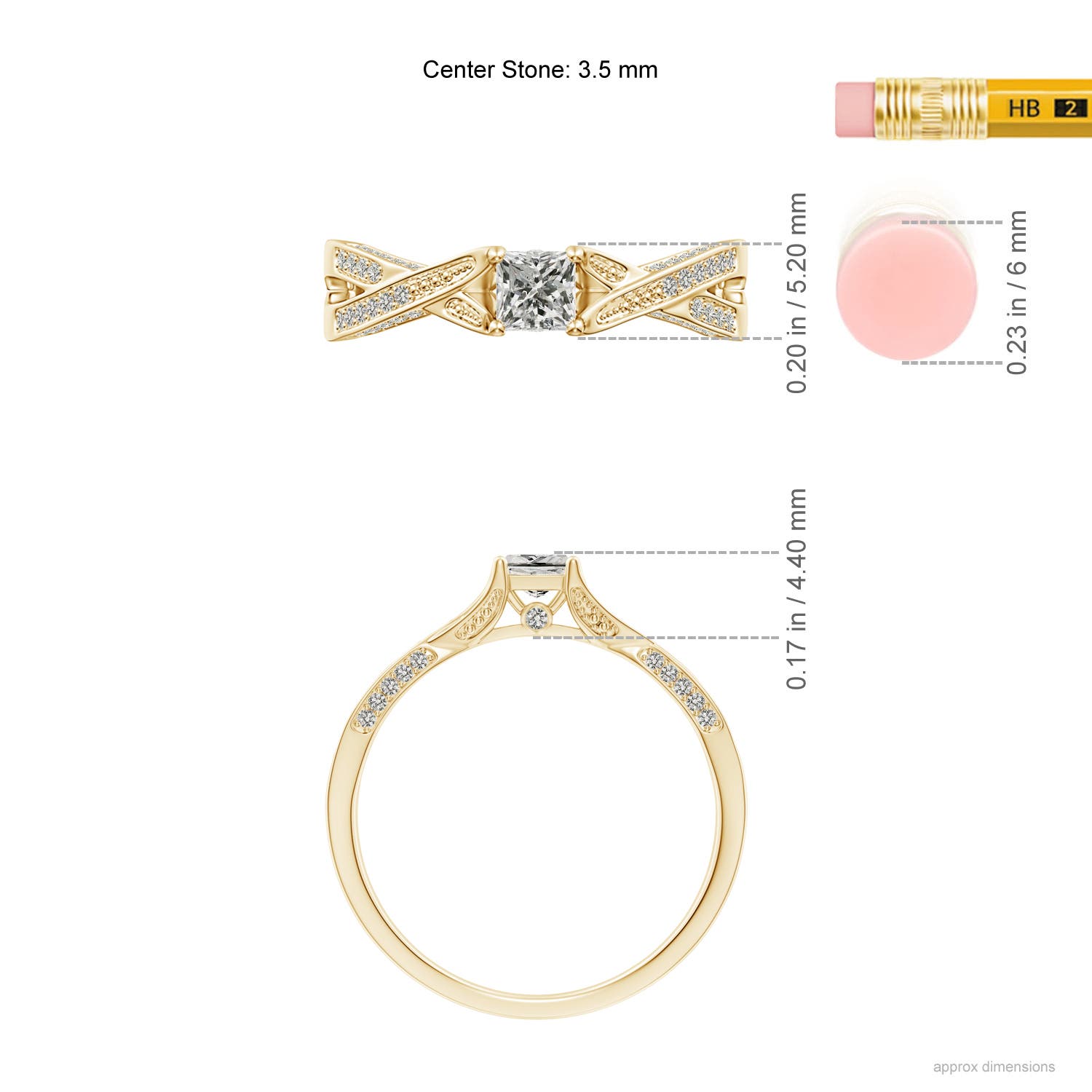 K, I3 / 0.42 CT / 14 KT Yellow Gold