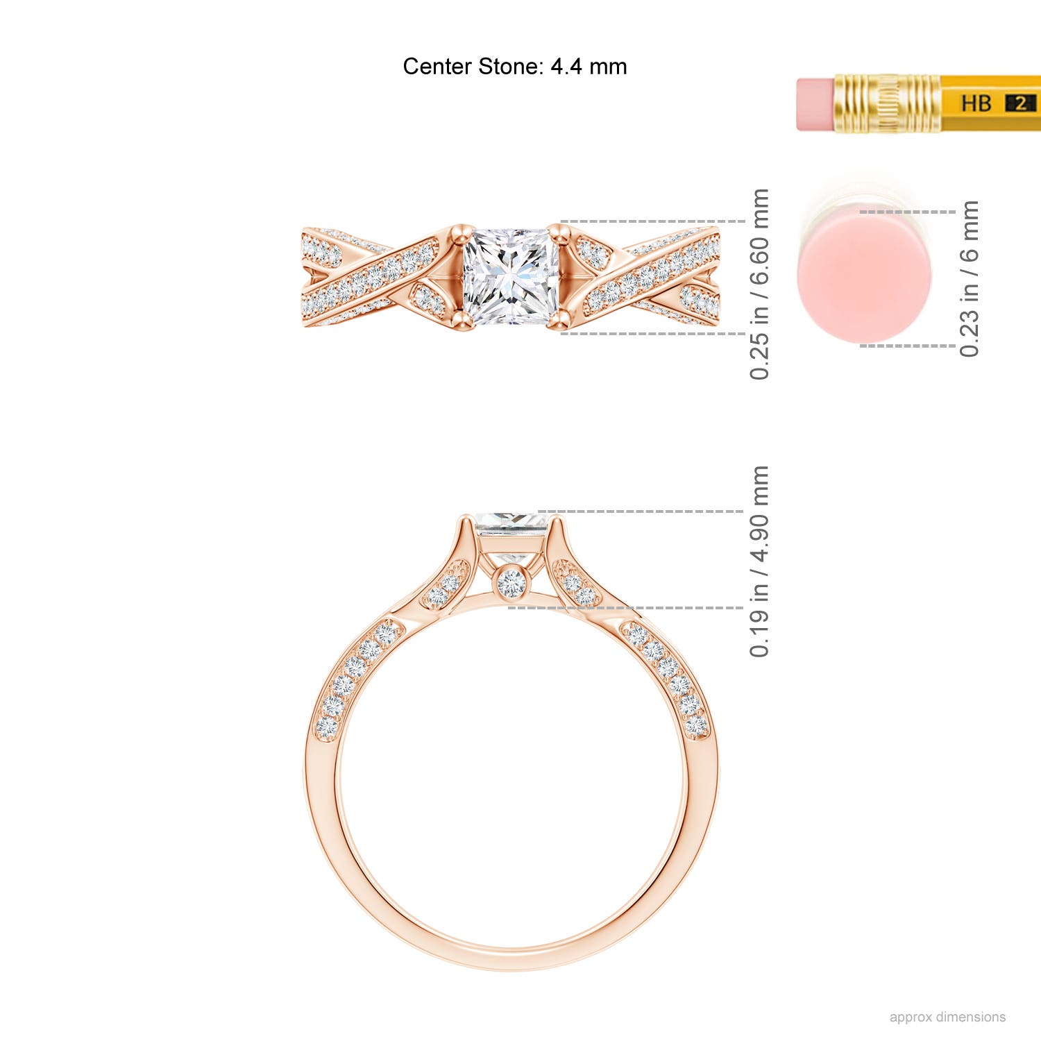 G, VS2 / 0.92 CT / 14 KT Rose Gold