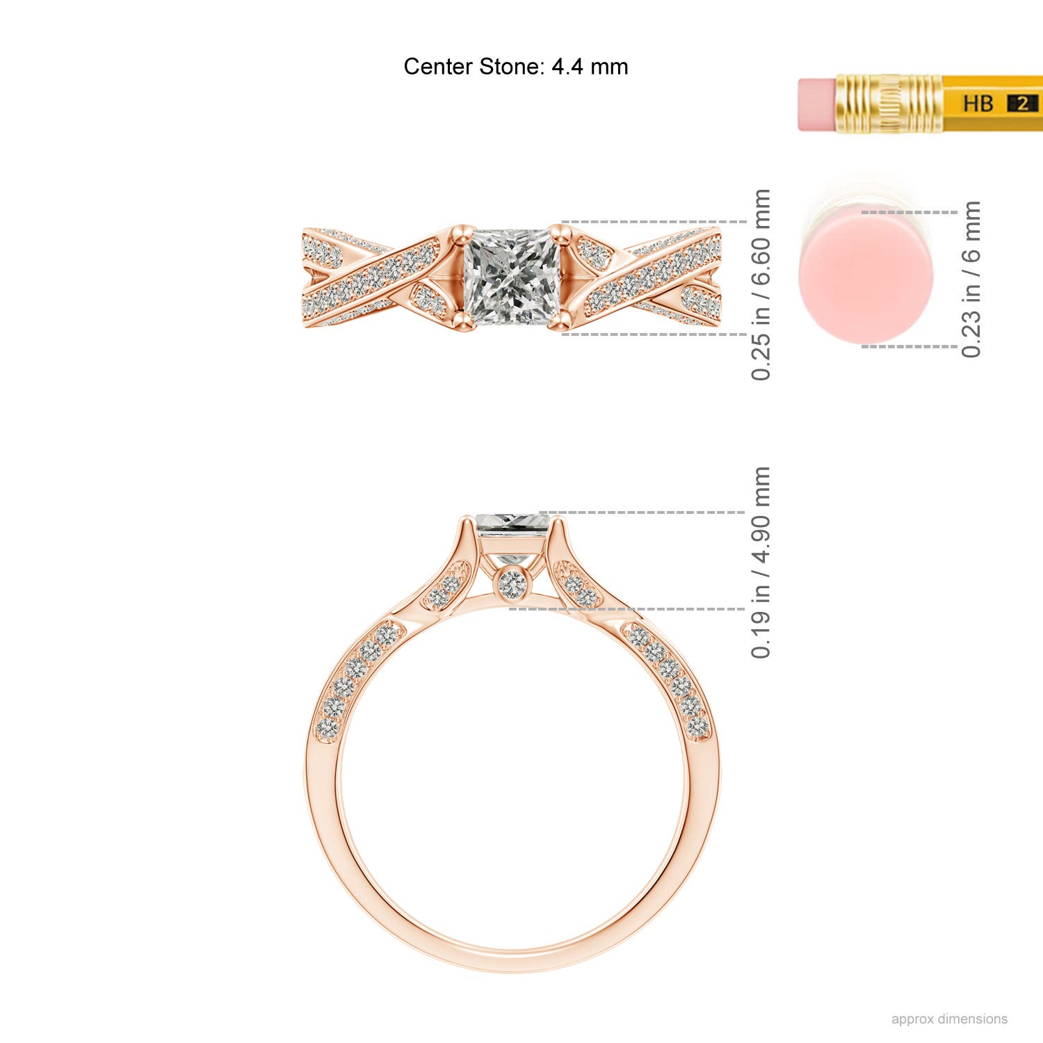 K, I3 / 0.92 CT / 14 KT Rose Gold