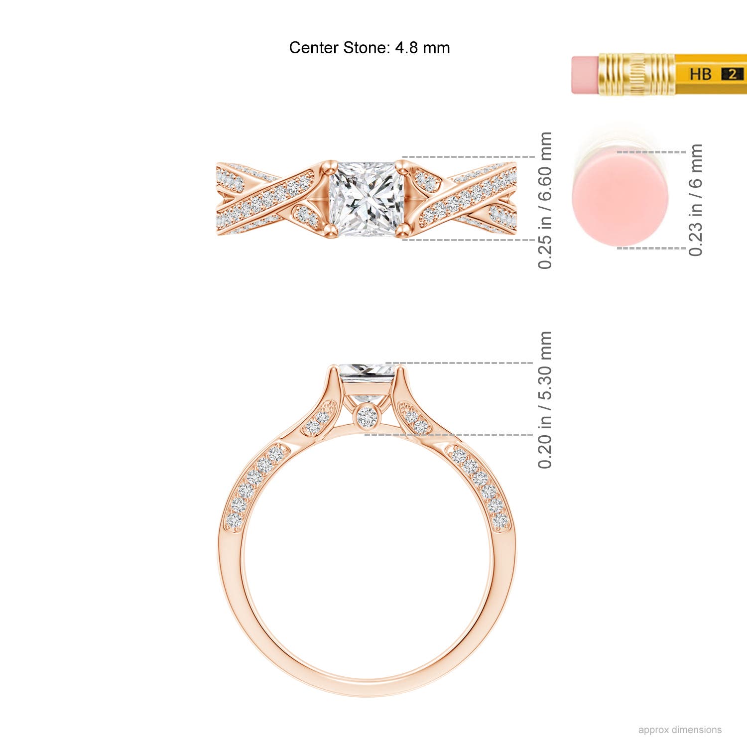 H, SI2 / 1.02 CT / 14 KT Rose Gold