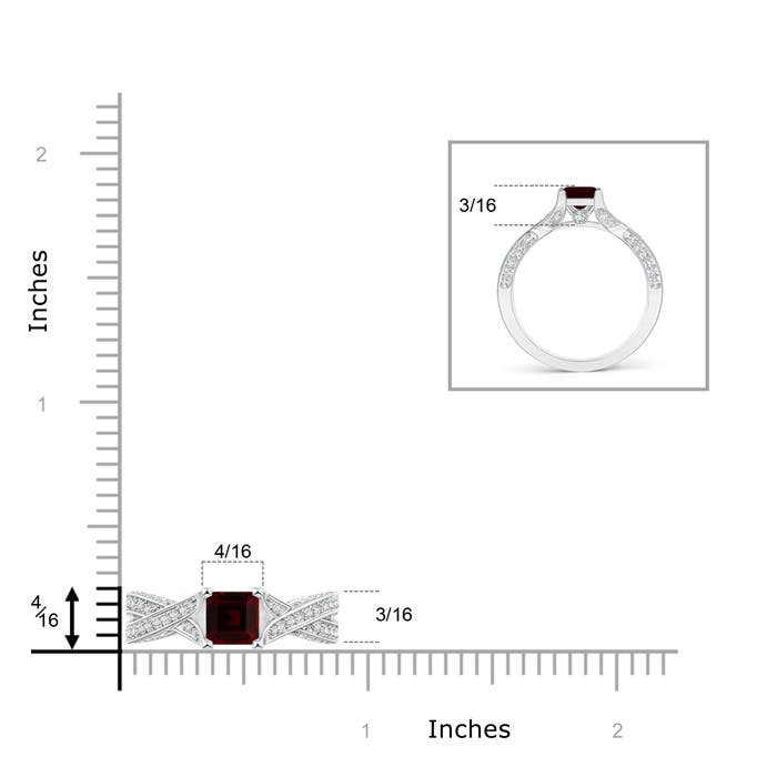 A - Garnet / 1.1 CT / 14 KT White Gold