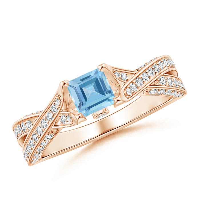 A - Swiss Blue Topaz / 1.1 CT / 14 KT Rose Gold