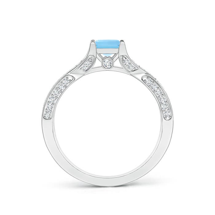 A - Swiss Blue Topaz / 1.1 CT / 14 KT White Gold