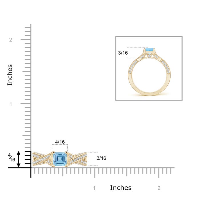 A - Swiss Blue Topaz / 1.1 CT / 14 KT Yellow Gold