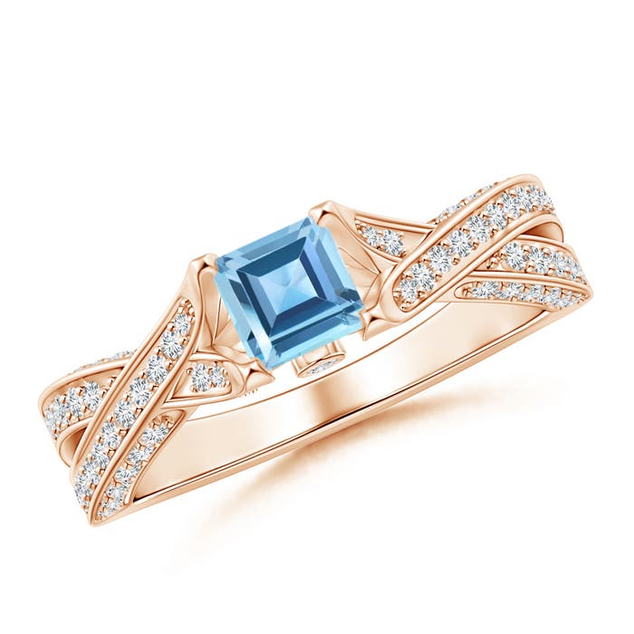 AA - Swiss Blue Topaz / 1.1 CT / 14 KT Rose Gold