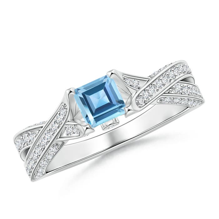 AA - Swiss Blue Topaz / 1.1 CT / 14 KT White Gold