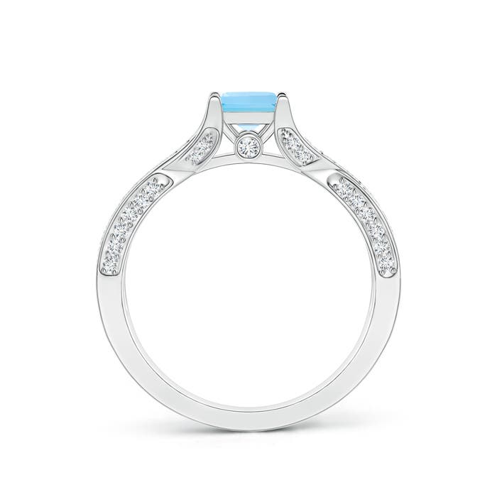 AA - Swiss Blue Topaz / 1.1 CT / 14 KT White Gold