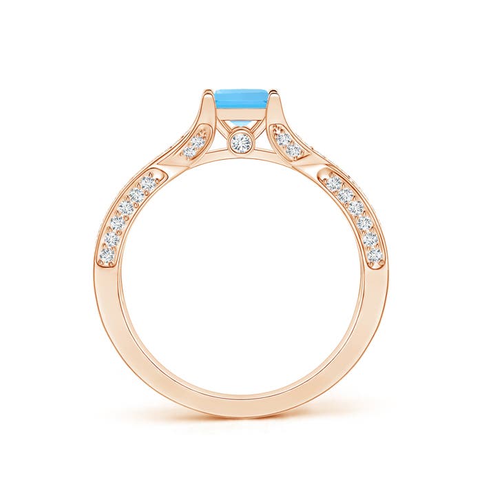 AAA - Swiss Blue Topaz / 1.1 CT / 14 KT Rose Gold