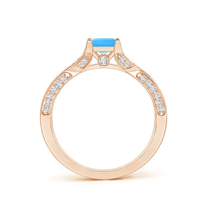 AAAA - Swiss Blue Topaz / 1.1 CT / 14 KT Rose Gold