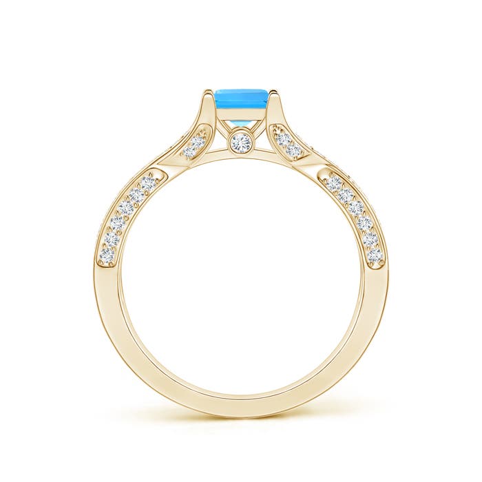 AAAA - Swiss Blue Topaz / 1.1 CT / 14 KT Yellow Gold