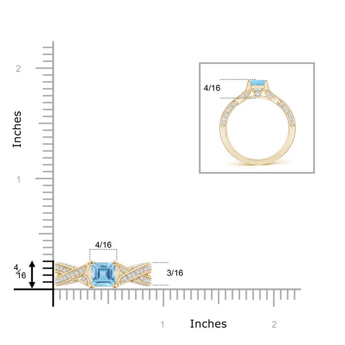 A - Swiss Blue Topaz / 1.78 CT / 14 KT Yellow Gold