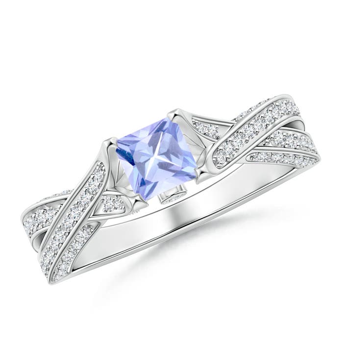 A - Tanzanite / 1.1 CT / 14 KT White Gold