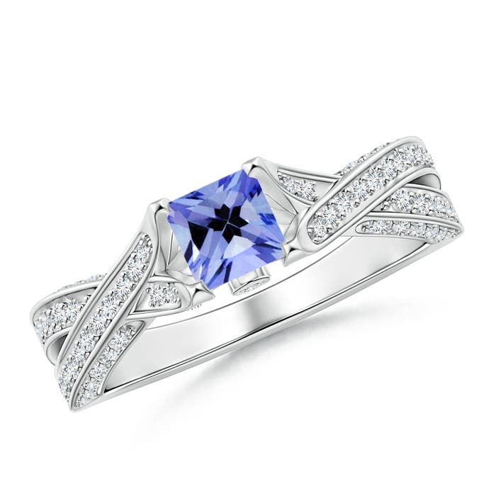 AA - Tanzanite / 1.1 CT / 14 KT White Gold