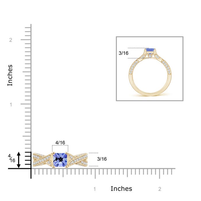 AA - Tanzanite / 1.1 CT / 14 KT Yellow Gold