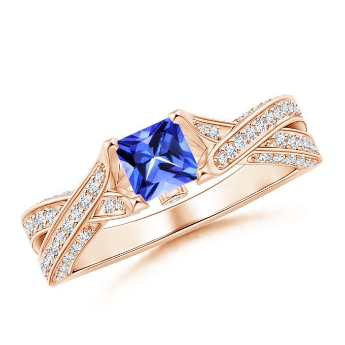 AAA - Tanzanite / 1.1 CT / 14 KT Rose Gold