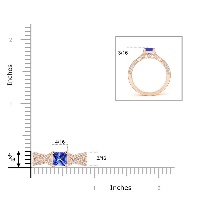 AAA - Tanzanite / 1.1 CT / 14 KT Rose Gold