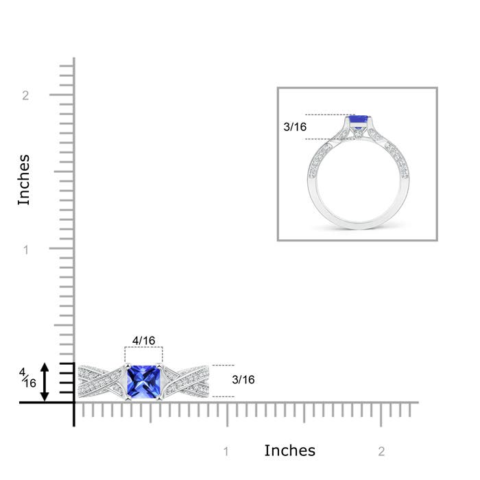 AAA - Tanzanite / 1.1 CT / 14 KT White Gold