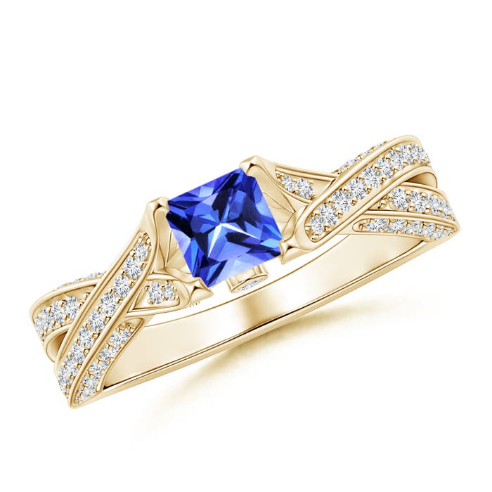 AAA - Tanzanite / 1.1 CT / 14 KT Yellow Gold