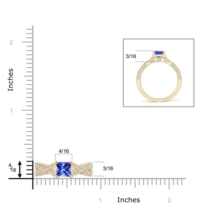 AAA - Tanzanite / 1.1 CT / 14 KT Yellow Gold