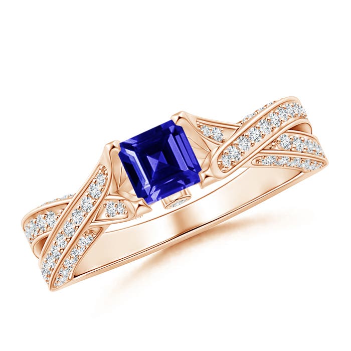 AAAA - Tanzanite / 1.1 CT / 14 KT Rose Gold