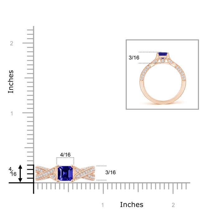 AAAA - Tanzanite / 1.1 CT / 14 KT Rose Gold