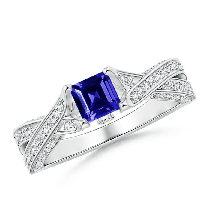 AAAA - Tanzanite / 1.1 CT / 14 KT White Gold