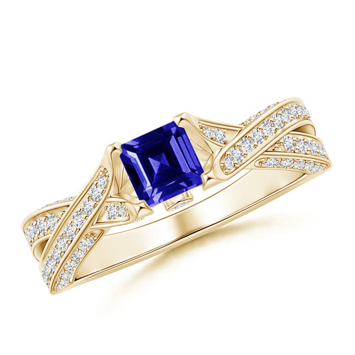 AAAA - Tanzanite / 1.1 CT / 14 KT Yellow Gold