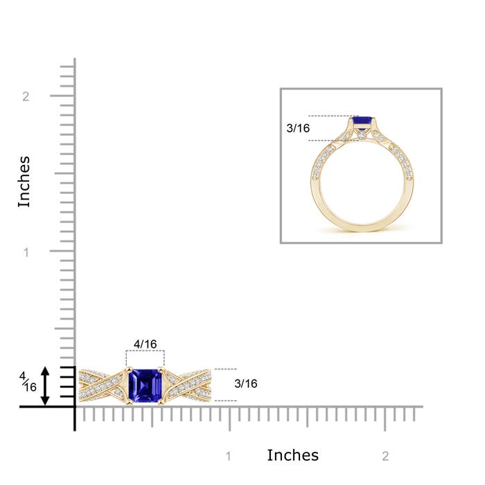 AAAA - Tanzanite / 1.1 CT / 14 KT Yellow Gold