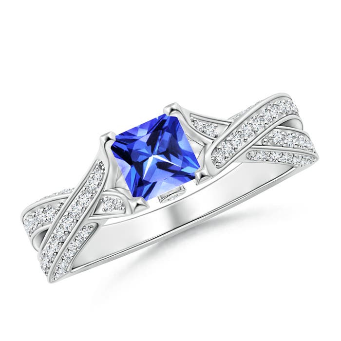 AAA - Tanzanite / 1.53 CT / 14 KT White Gold