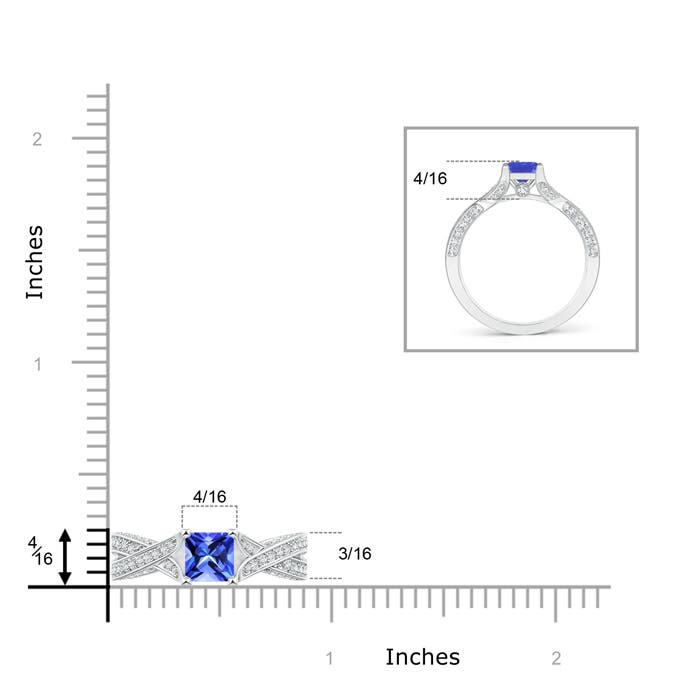 AAA - Tanzanite / 1.53 CT / 14 KT White Gold