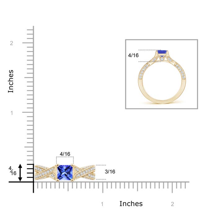 AAA - Tanzanite / 1.53 CT / 14 KT Yellow Gold