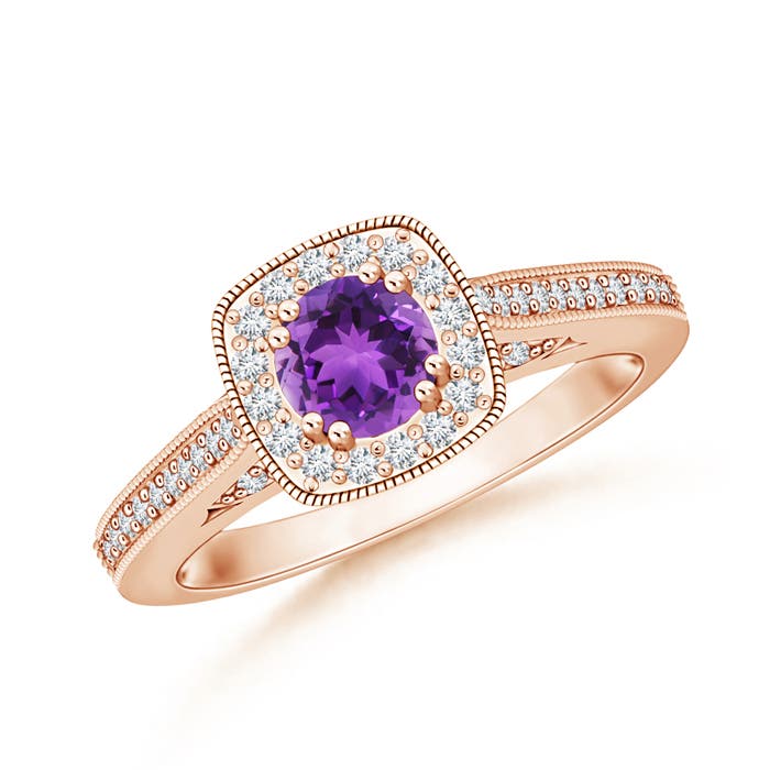 AAA - Amethyst / 0.73 CT / 14 KT Rose Gold