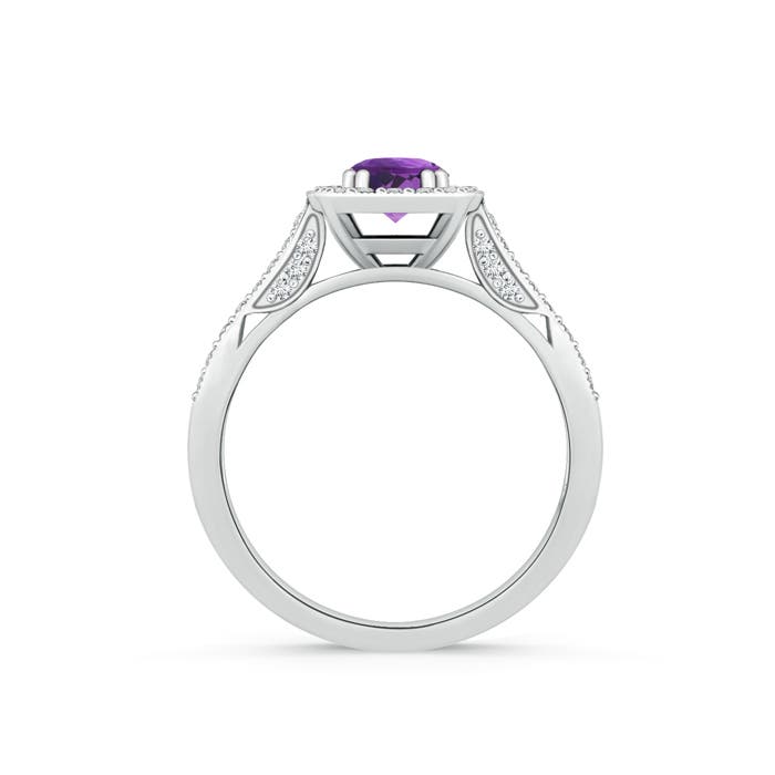 AAA - Amethyst / 0.73 CT / 14 KT White Gold