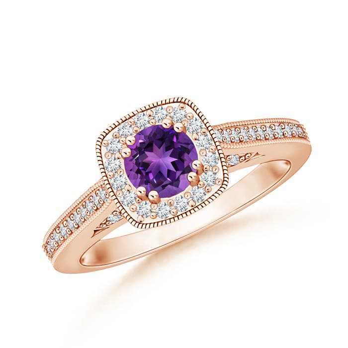 AAAA - Amethyst / 0.73 CT / 14 KT Rose Gold