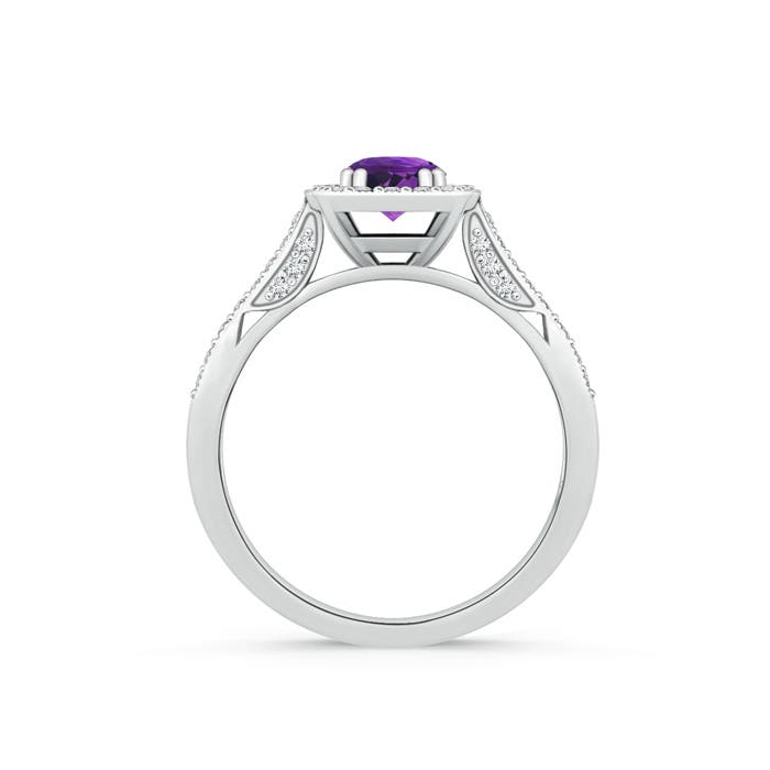 AAAA - Amethyst / 0.73 CT / 14 KT White Gold