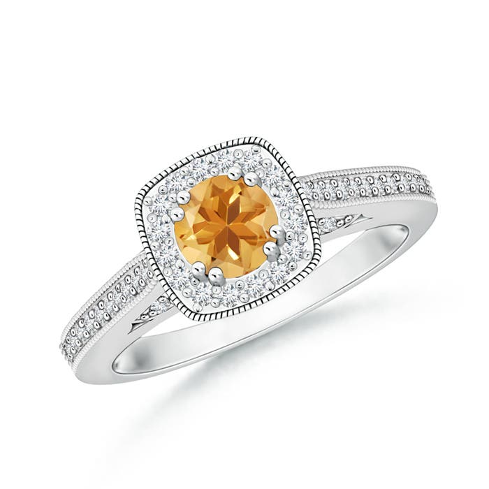 A - Citrine / 0.73 CT / 14 KT White Gold