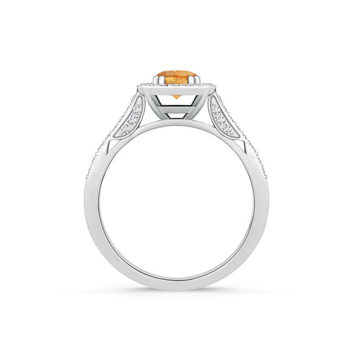 AA - Citrine / 0.73 CT / 14 KT White Gold