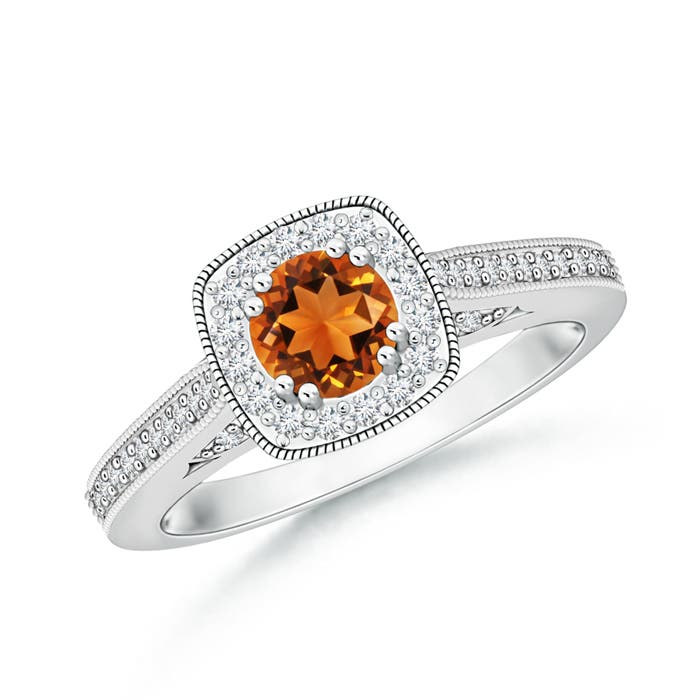 AAAA - Citrine / 0.73 CT / 14 KT White Gold