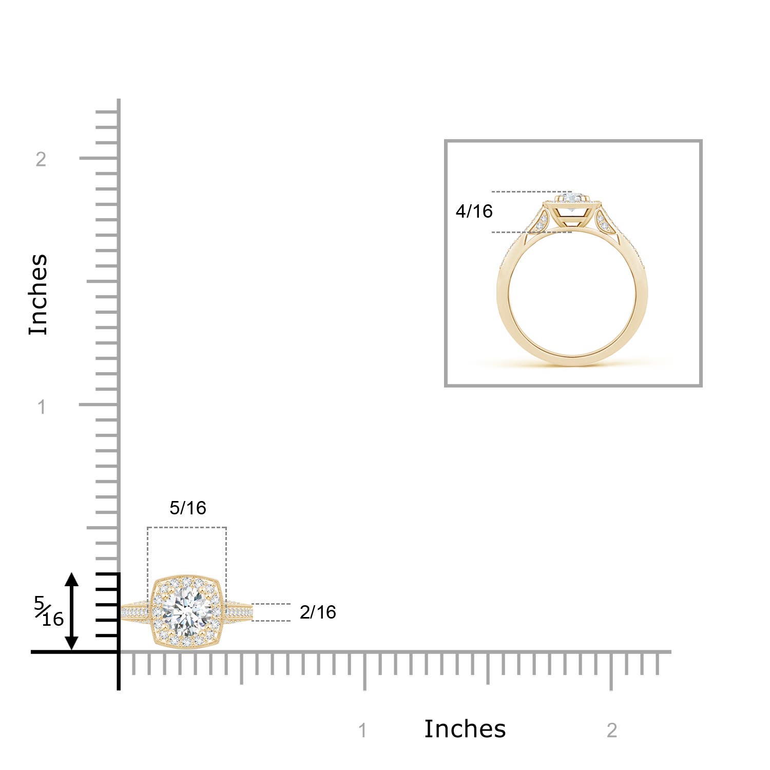 F-G, VS / 0.55 CT / 14 KT Yellow Gold