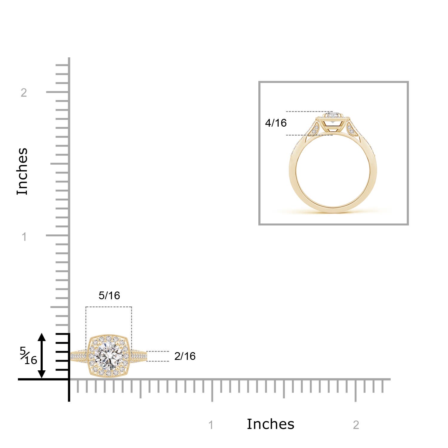 I-J, I1-I2 / 0.55 CT / 14 KT Yellow Gold