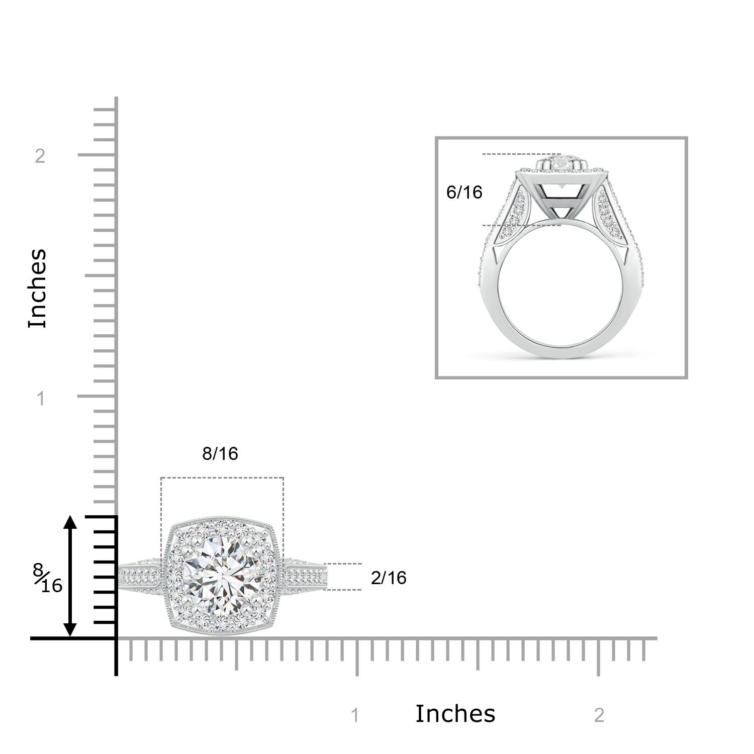 H, SI2 / 1.95 CT / 14 KT White Gold