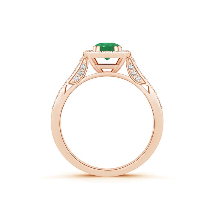 A - Emerald / 0.73 CT / 14 KT Rose Gold