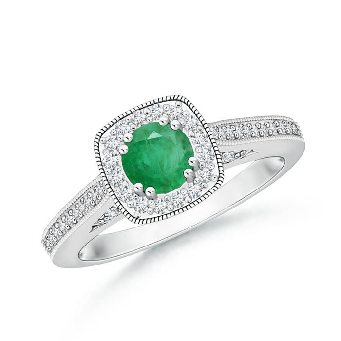 A - Emerald / 0.73 CT / 14 KT White Gold