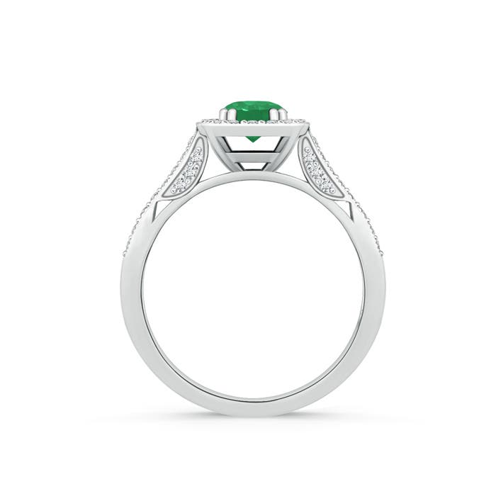 A - Emerald / 0.73 CT / 14 KT White Gold