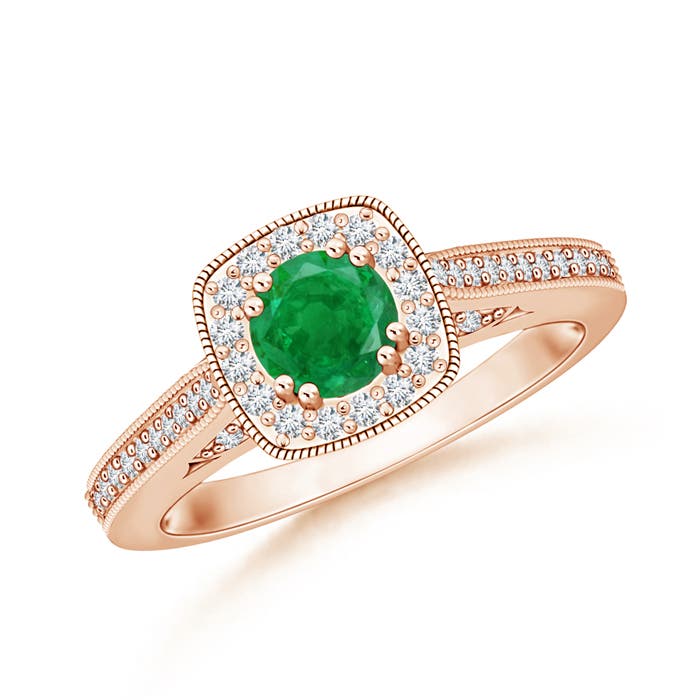 AA - Emerald / 0.73 CT / 14 KT Rose Gold