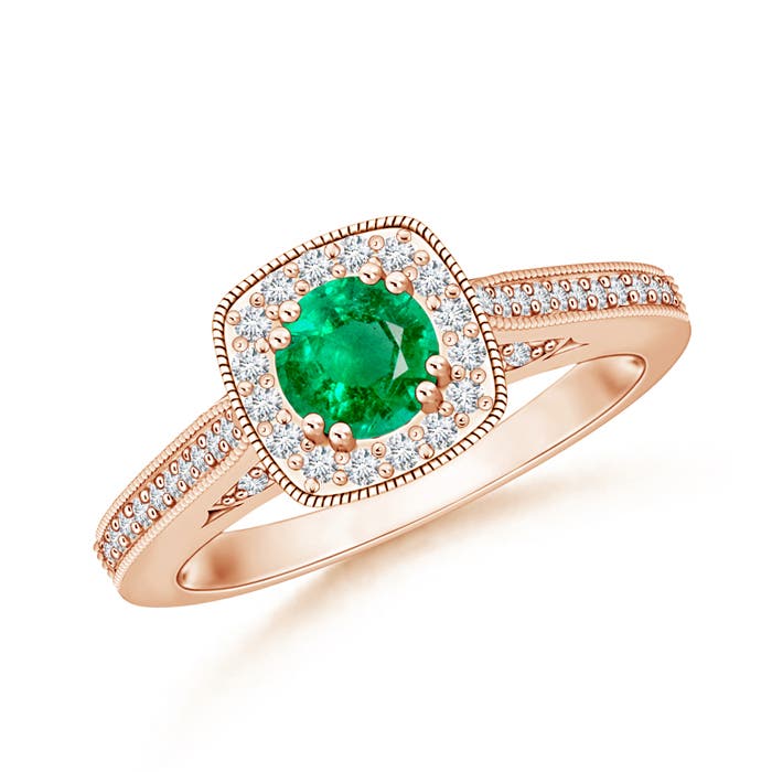 AAA - Emerald / 0.73 CT / 14 KT Rose Gold