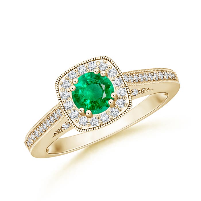 AAA - Emerald / 0.73 CT / 14 KT Yellow Gold