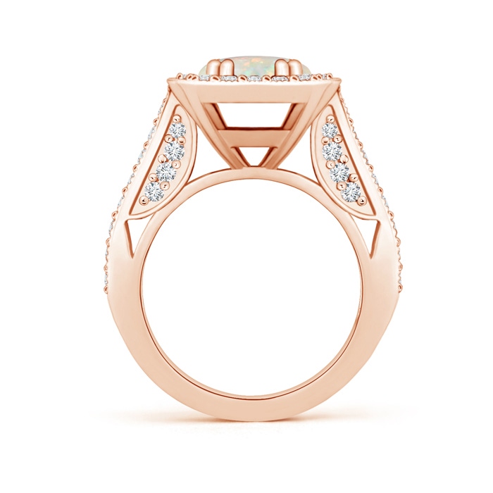 9.24x9.10x3.38mm AAA GIA Certified Round Opal Halo Ring with Milgrain in 18K Rose Gold side 199