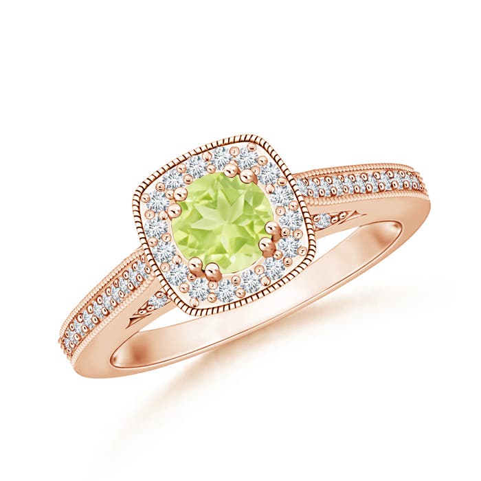 A - Peridot / 0.83 CT / 14 KT Rose Gold