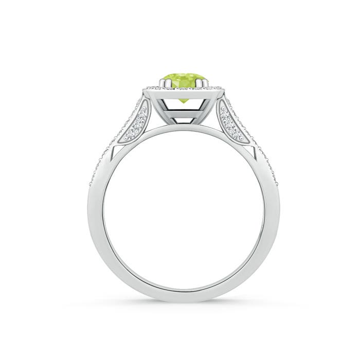 A - Peridot / 0.83 CT / 14 KT White Gold